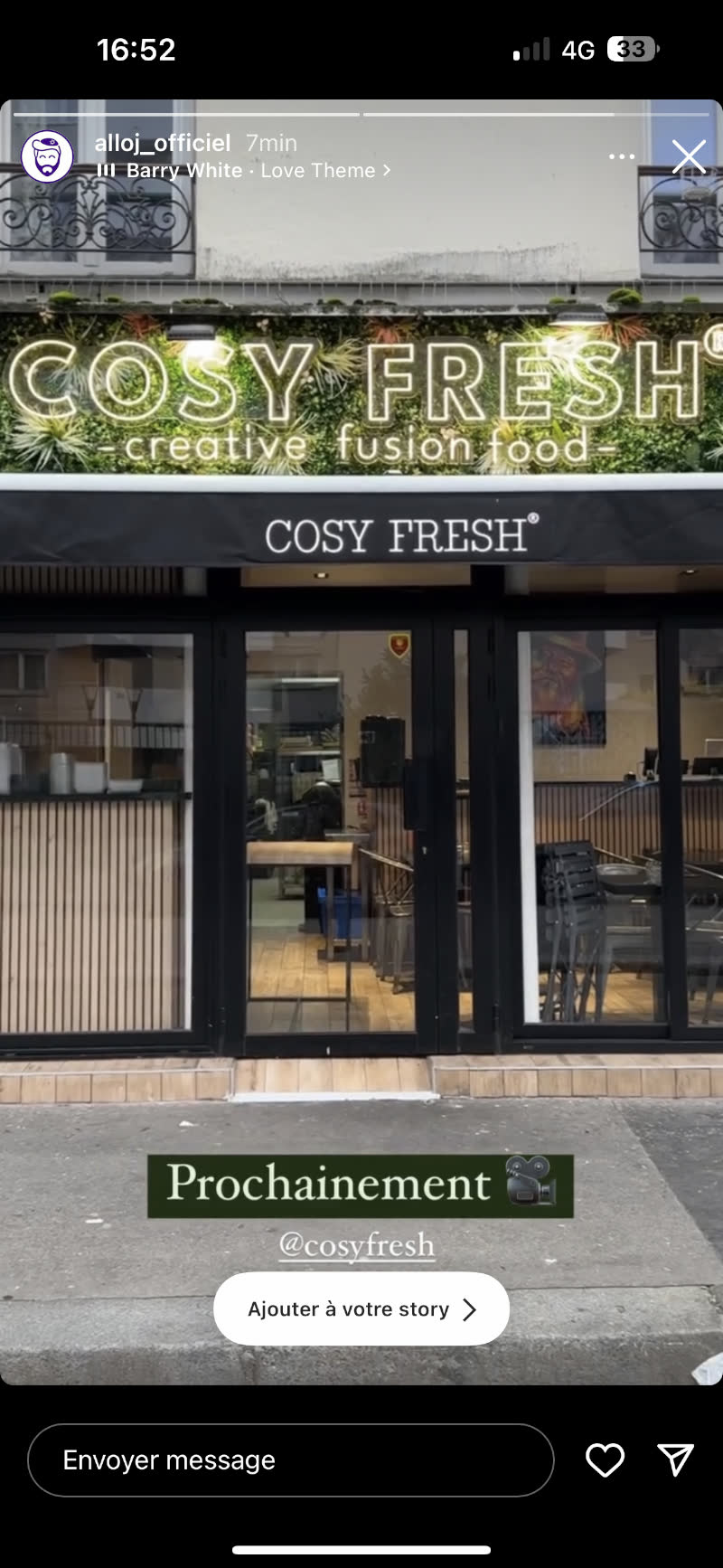 COSY FRESH — Restaurant casher à Paris